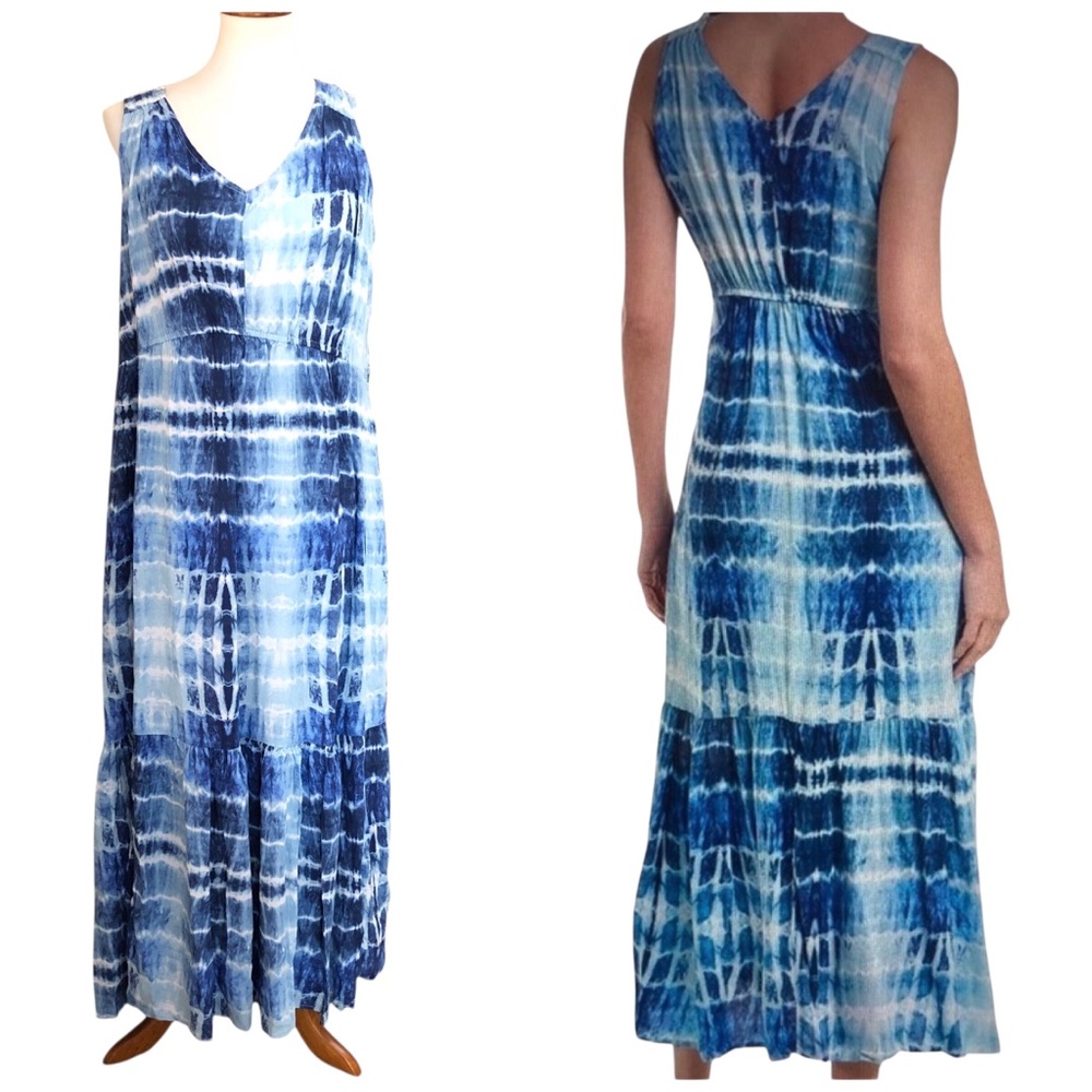 BEACHLUNCHLOUNGE NWT Fressia Maxi Dress Blue Sz Large